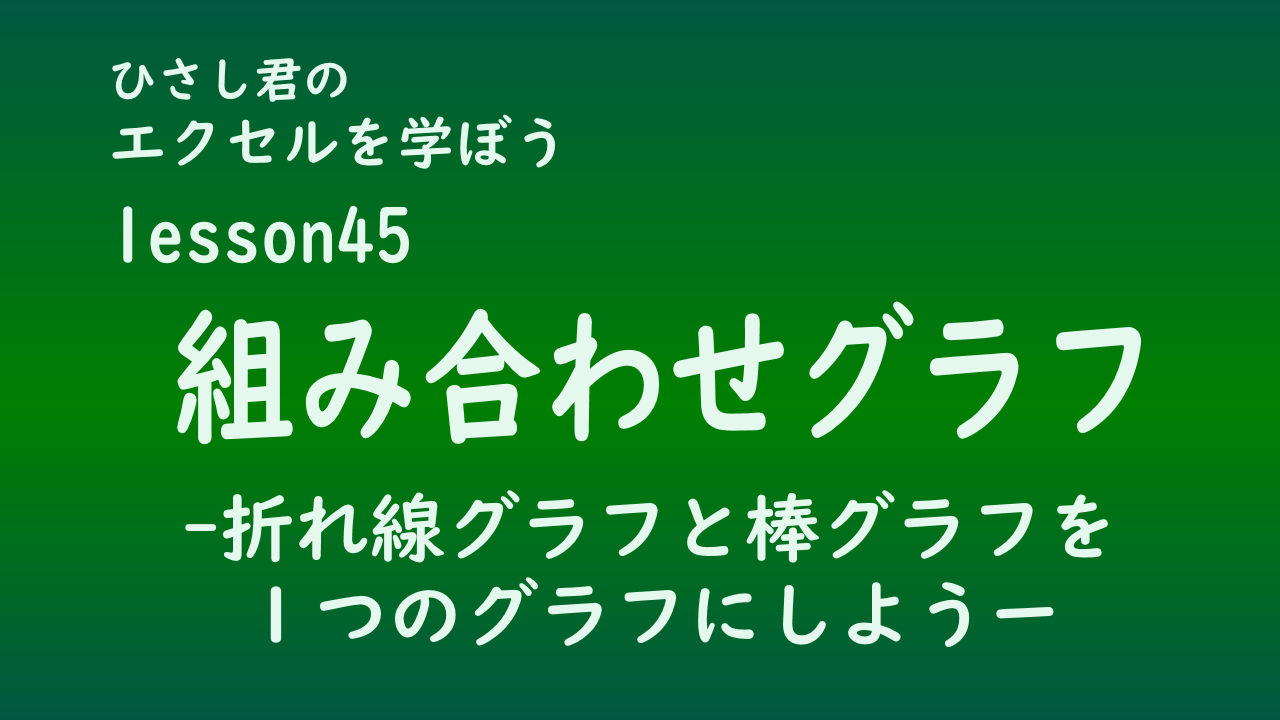 ひさし君のエクセルを学ぼう　lesson45組み合わせグラフを作ろう